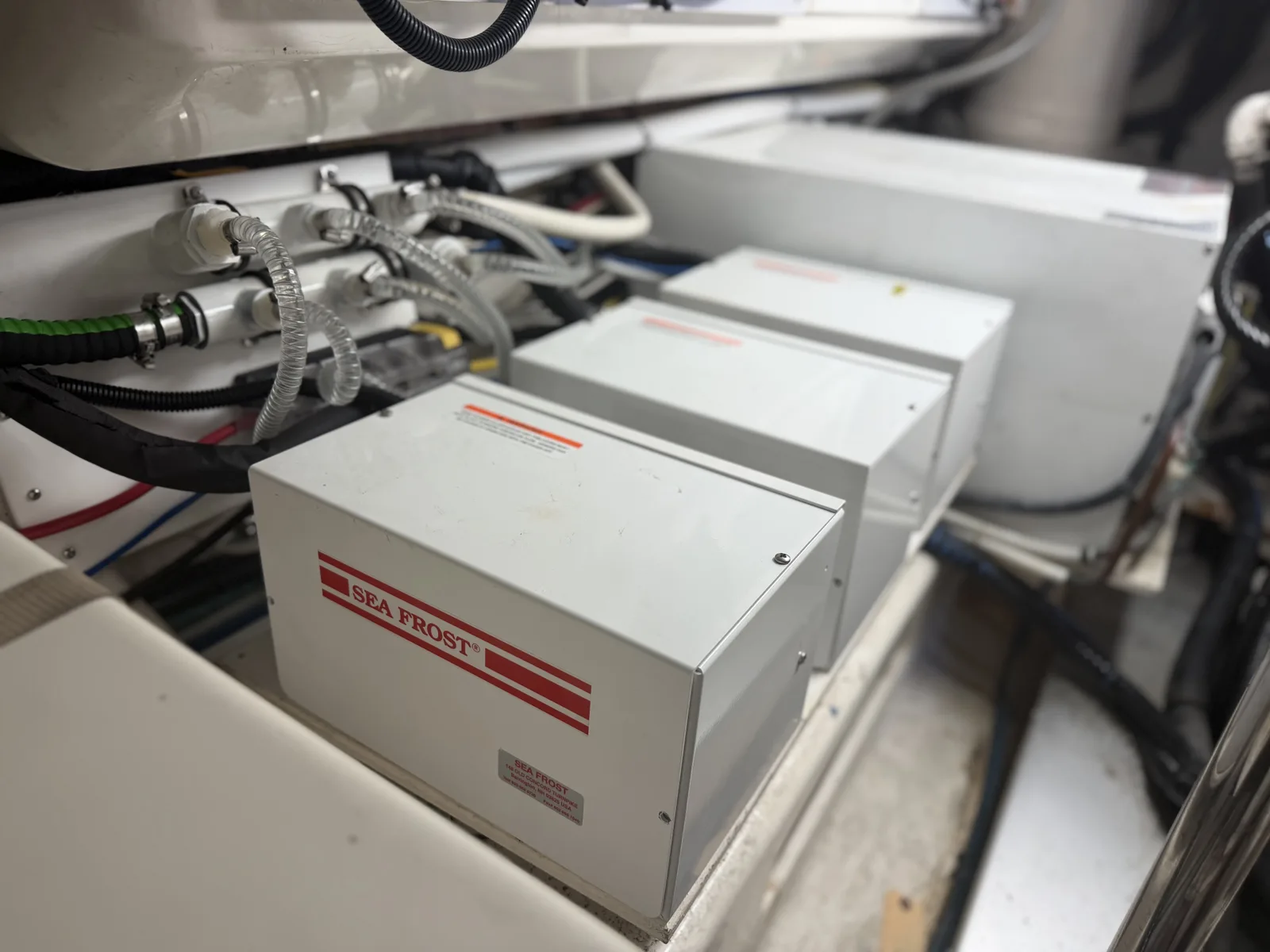 Sea Frost compressor unit in a clean machinery space